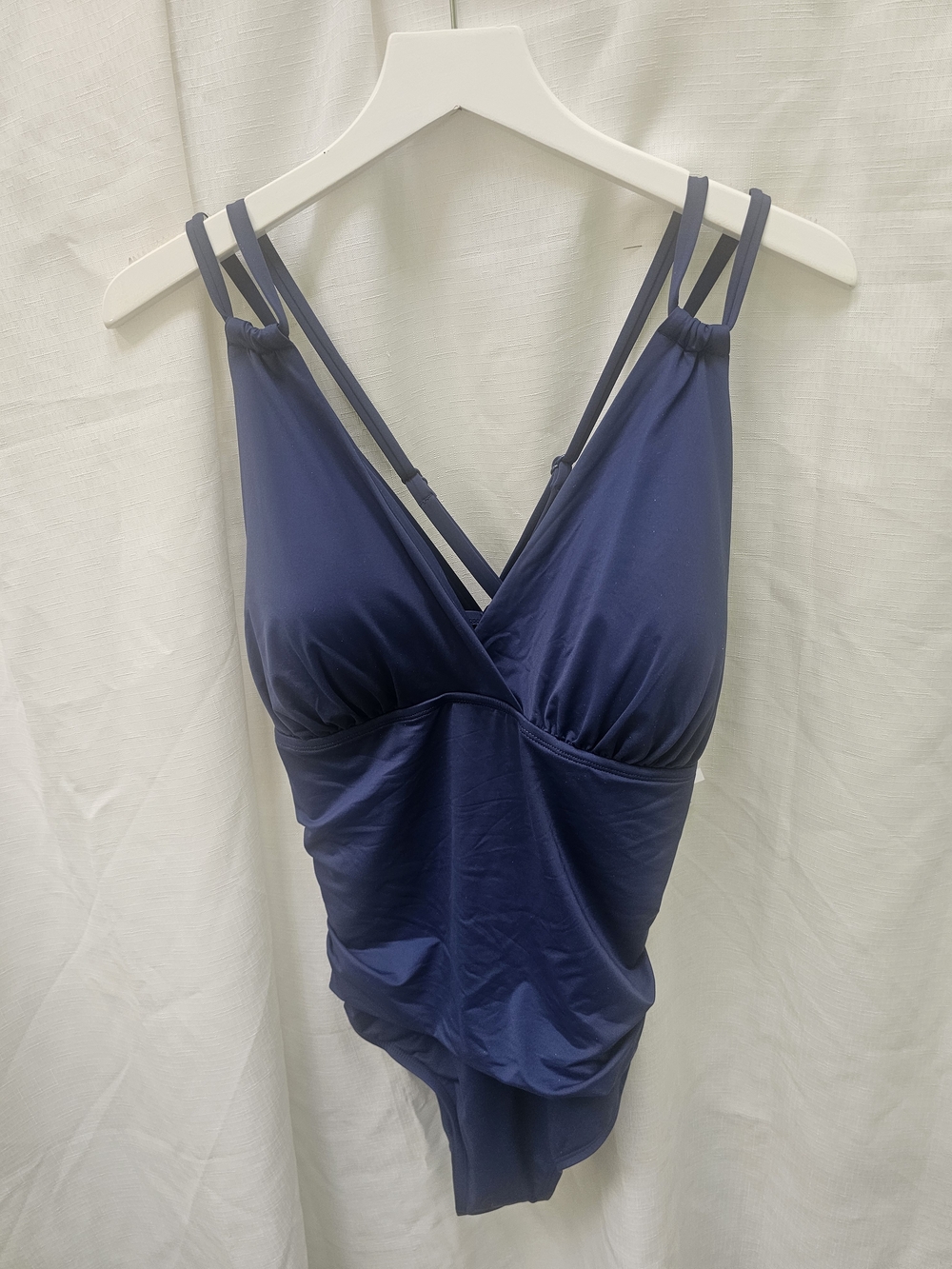 NWT Jantzen Pantheon Blue Surplice V-Neck One-Piece Swimsuit 20W